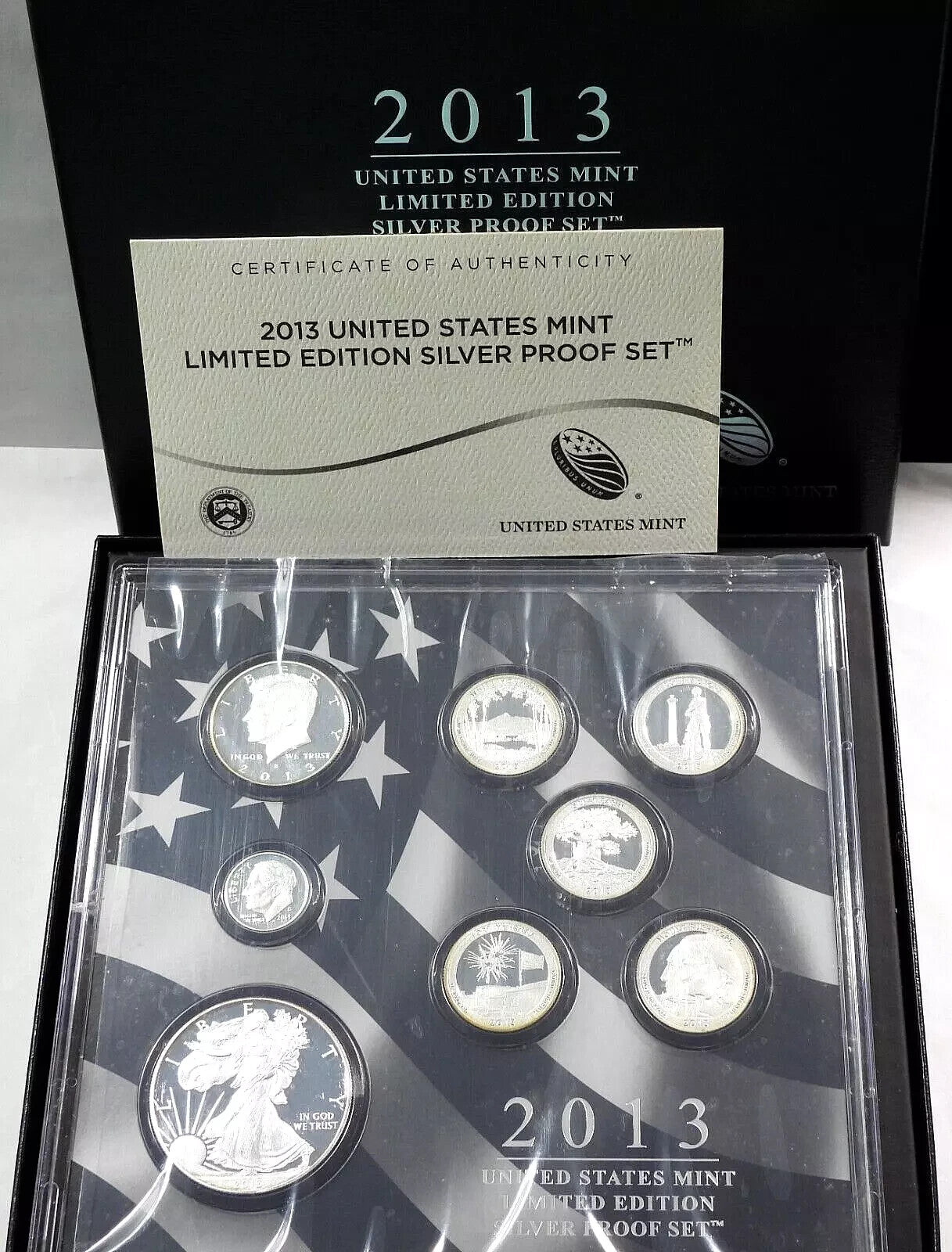 💥  2013 US Mint Limited Edition Silver Proof Set w/Box & COA OGP 8 Coins