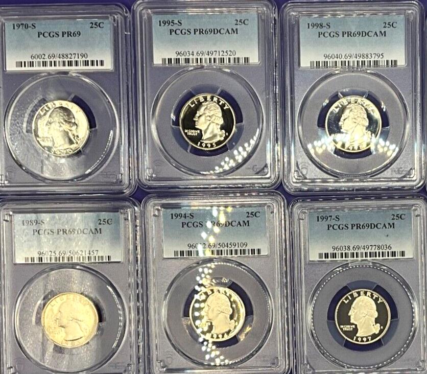 {5} - Graded Washington 25c PROOF COINS  🔥 PCGS PR69DCAM💰1932-2025 Dates  ✅