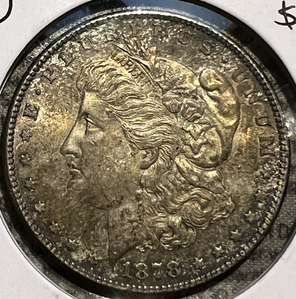 1878 FIRST YEAR Morgan $1 Dollar 90% Silver SUPER Toned Sharp INCREDIBLE Detail
