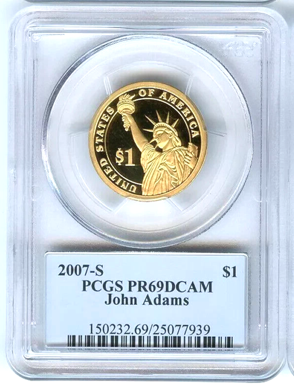 ✅ 2007 S Presidential Dollars $1 4 Coin Set PCGS PR69DCAM Founding Fathers USA