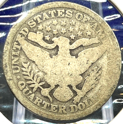 1895 Early Year Barber 90% Silver Quarter 25c Collectible Coin