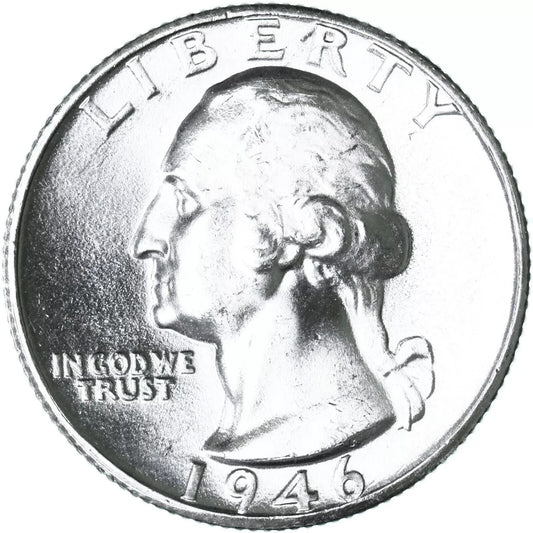 * 1946-D *Superb GEM BU MS Washington Quarter From OBW Bank Roll 90% Silver Coin