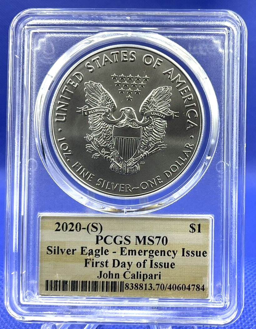 COACH 🔥 JOHN CALIPARI 2020-S SILVER EAGLE PCGS MS70 FDOI BASKETBALL HOF PRIVATE