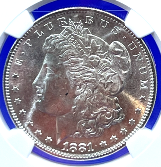 1881-S  Morgan 90% Silver Dollar NGC MS-65 Beautiful Blast White  Sharp Strike