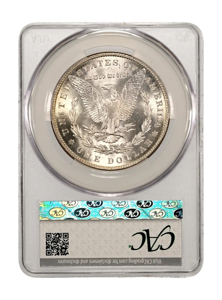 1886 Morgan Silver Dollar CAC MS 64 Newly Graded Bright White Coin