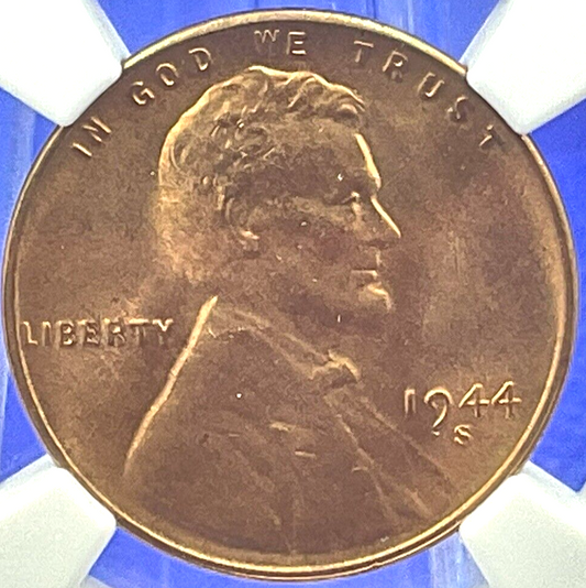 1944 S Lincoln Wheat Cent NCG MS 66 RD ✅ Sharp Crisp RED Detail Post WWII Penny