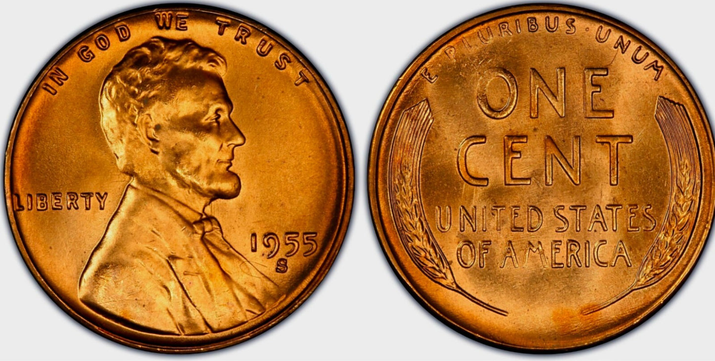 1955 S Lincoln Wheat Back BU Brilliant Uncirculated 1C 🔥From OBW Bank Roll🔥