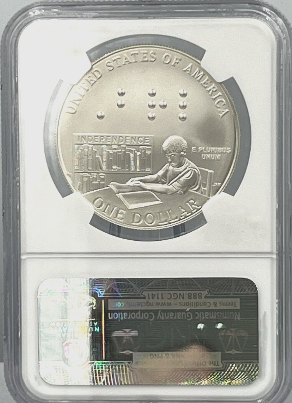2009 P LOUIS BRAILLE NGC MS 70  $1 Commemorative Coin Silver Dollar