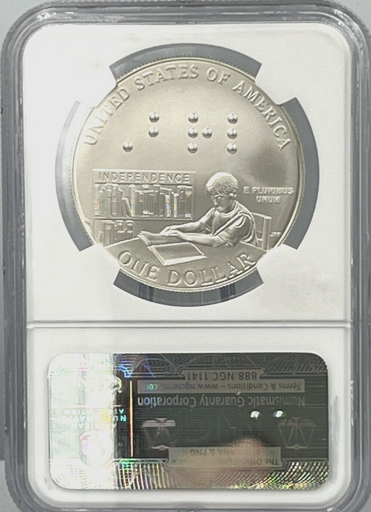 2009 P LOUIS BRAILLE NGC MS 70  $1 Commemorative Coin Silver Dollar
