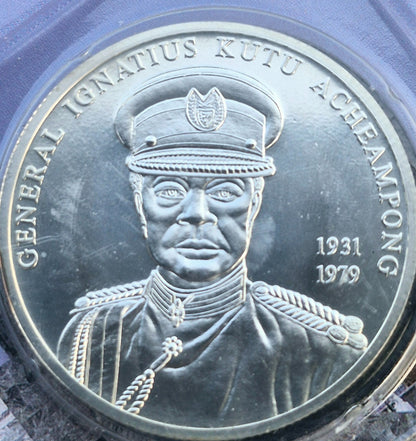2002 GHANA SILVER 100 SIKA COIN UNCIRCULATED 92.5 % SILVER