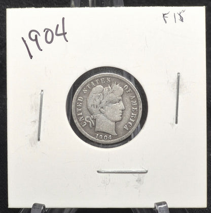 1904 Barber Dime 🥈90% Silver🥈Very Fine Detailed Circulated Condition