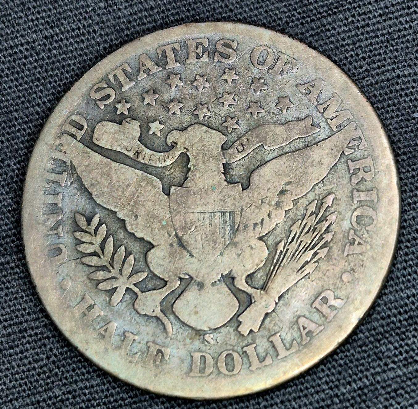 1909 S Barber Half Dollar 90% Silver 50C Very Good Condition Partial Motto