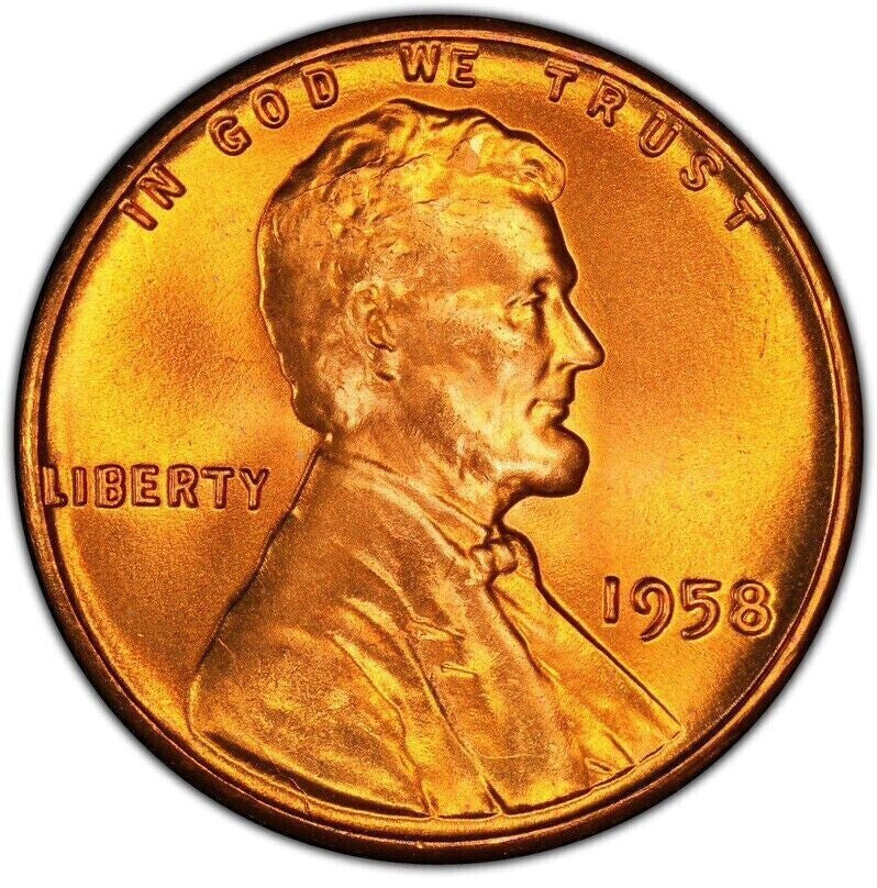 ✅ 1958 P GEM BU Lincoln Wheat Cent from OBW Roll Red Shiny UNCIRCULATED Coin