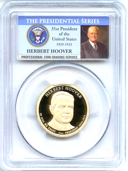 ✅ 2014 S $1 Herbert Hoover PCGS PR69 DCAM Presidential Dollar Coin Photo