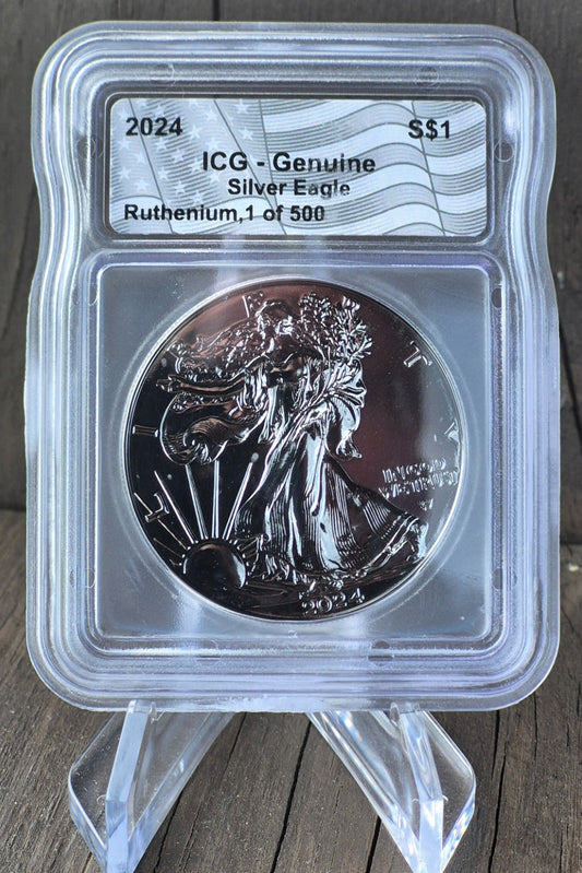 2024 ICG American Silver Eagle Ruthenium Edition. 1 oz Silver **1 of 500**