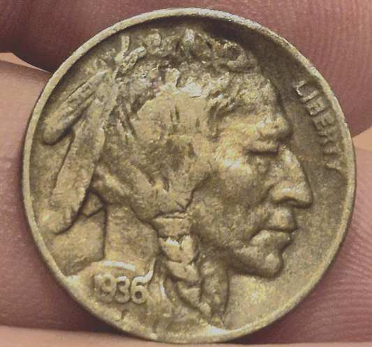 1936-D 5C Buffalo Nickel Very Nice Circulated Condition