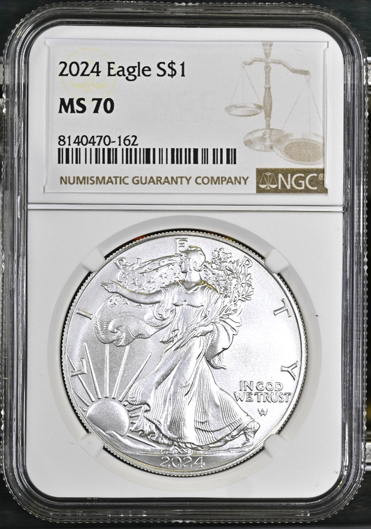 2024 American Silver Eagle NGC MS 70 Newly Graded .999 1oz Silver Coin