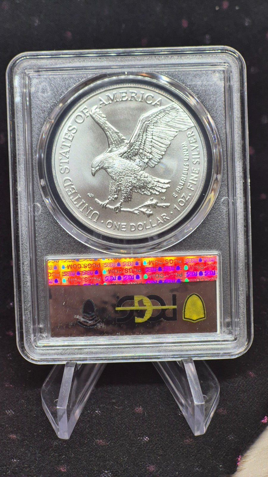 2023 $1 AMERICAN SILVER EAGLE PCGS PERFECT MS70 FIRST STRIKE SILVER FOIL LABEL