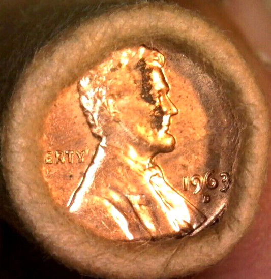 ✅ 1963 D BU Lincoln Memorial UNCIRCULATED Shiny Red From OBW Mint Roll Coins NOS