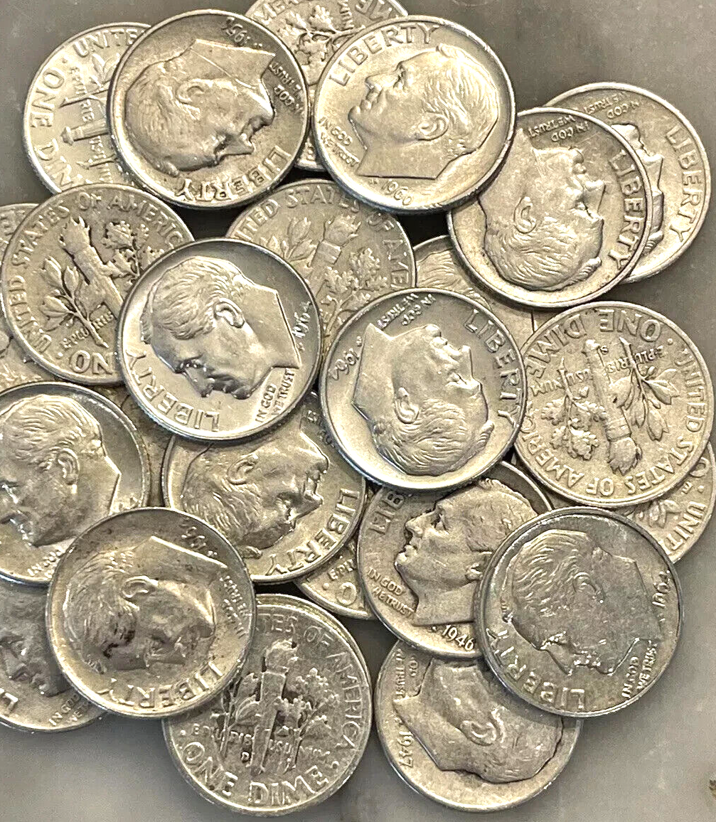 ✅ 90% Silver💰 Roosevelt Dimes - Random Year - Silver Stacking - Choose How Many