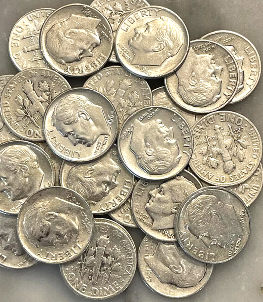 ✅ 90% Silver💰 Roosevelt Dimes - Random Year - Silver Stacking - Choose How Many