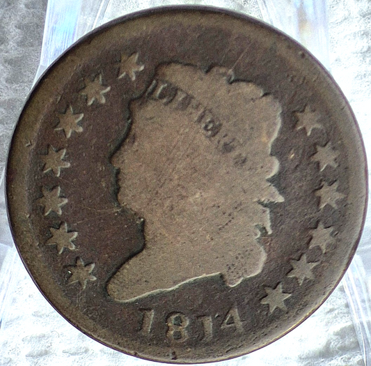 1814 Classic Head Large Cent 1c Nicely Circulated Copper Penny Early Better Date