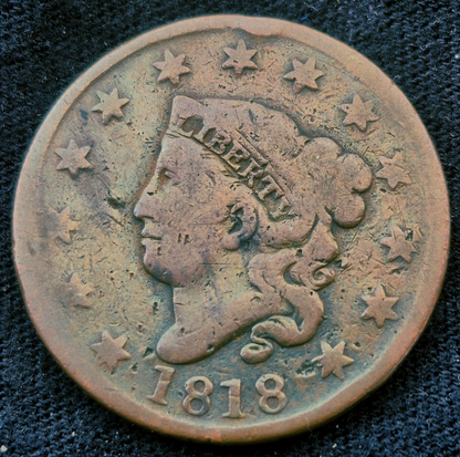 1818 Matron Head Large Cent Rotated Die Good or Less Condition