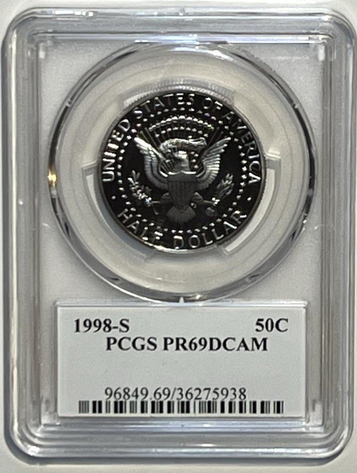 1998-S Kennedy Half Dollar Proof PCGS PR69DCAM John Kennedy JFK Label Signature