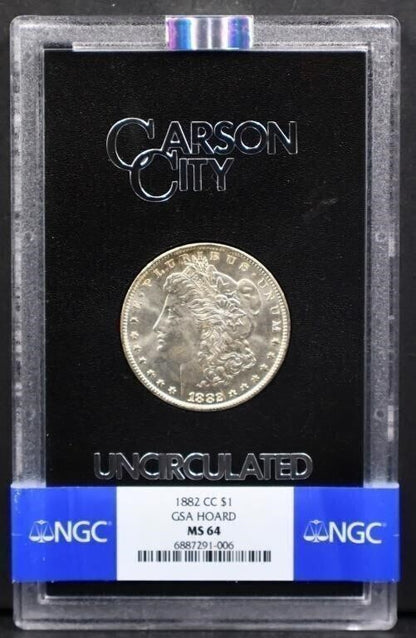 1882-CC $1 GSA HOARD Morgan Silver Dollar ✪ NGC MS-64 ✪ Carson City NV Comstock