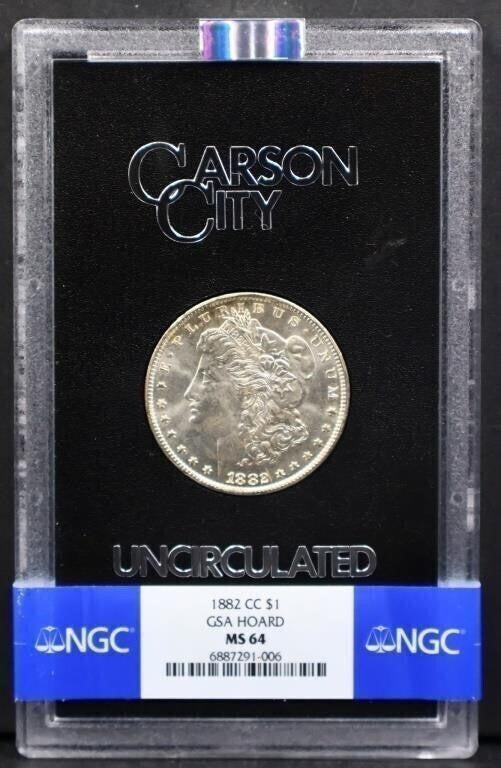 1882-CC $1 GSA HOARD Morgan Silver Dollar ✪ NGC MS-64 ✪ Carson City NV Comstock