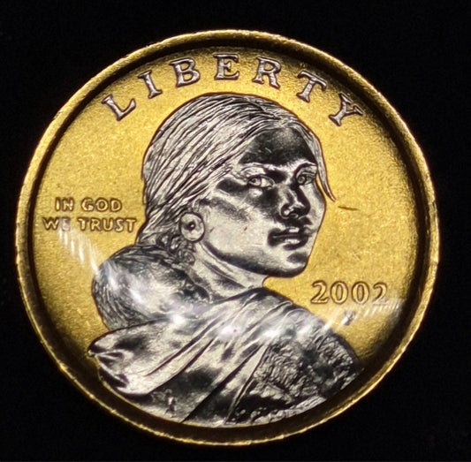 💰2002 P Native American Dollar Platinum and Gold Highlighted Sacagawea