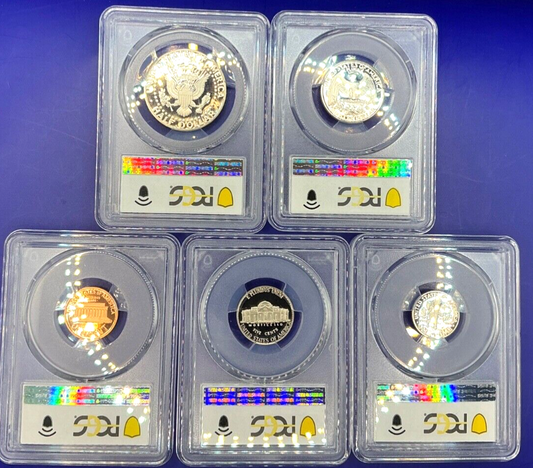 1998-S 5 Proof Set Date 5 Coin Newly Graded PCGS PR69 DCAM Perfect Gift