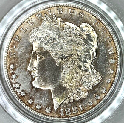 1881 S Morgan $1 Dollar 90% Silver BU Obverse Toned Uncirculated Coin