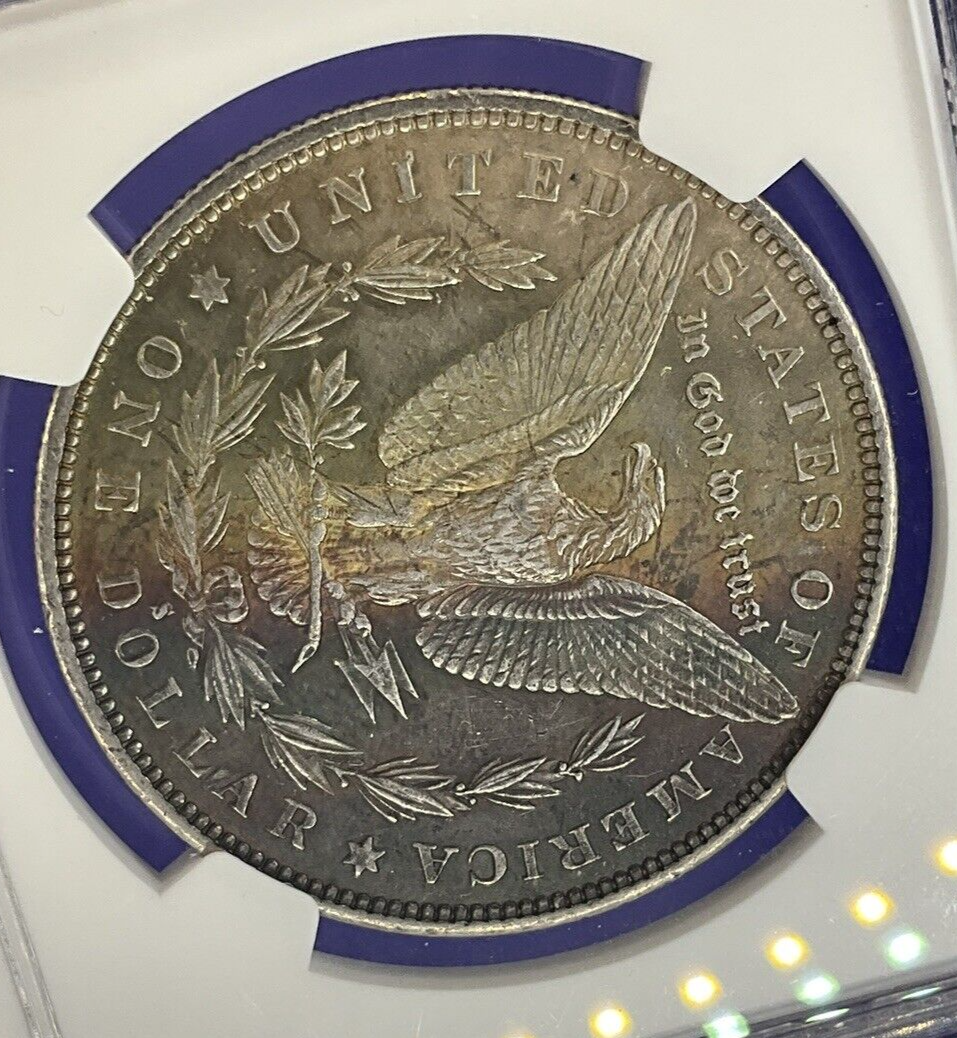 🌈 1880-S Morgan Dollar MS61 NGC Lilac Purple Salmon Toning MONSTER Eye Appeal👀