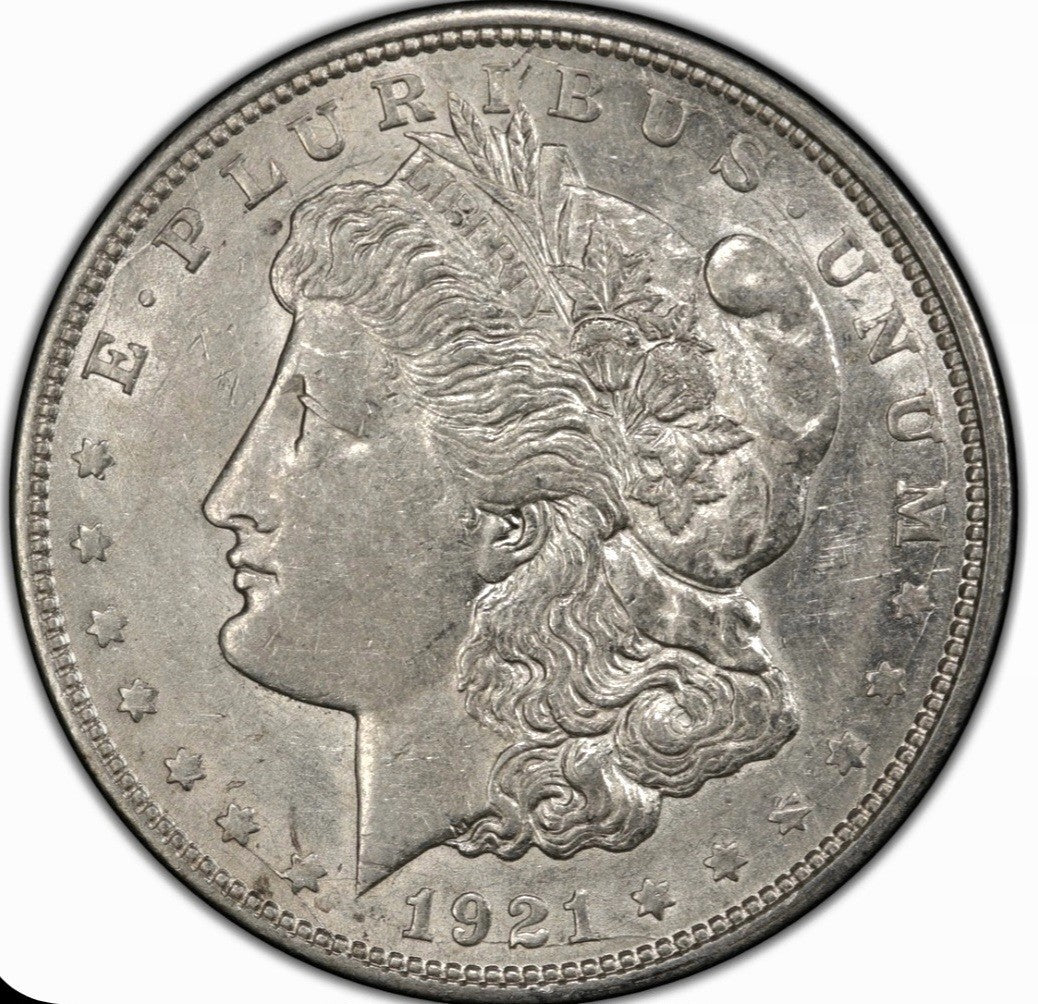 (1) 1921-D Morgan Dollar 90% Silver With AU+ Circulated Features 1$