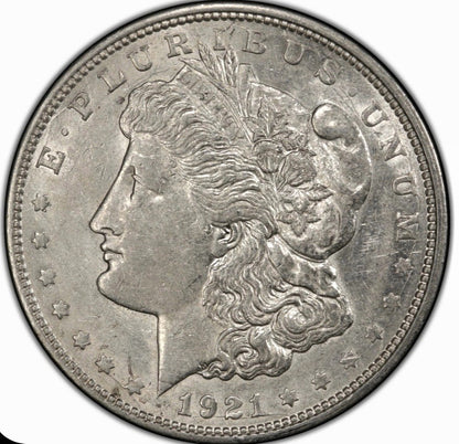 (1) 1921-D Morgan Dollar 90% Silver With AU+ Circulated Features 1$