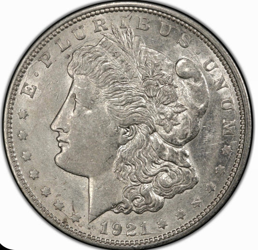 (1) 1921-D Morgan Dollar 90% Silver With AU+ Circulated Features 1$