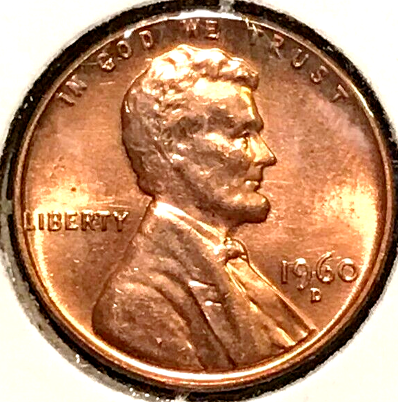 1960 D Large Date 1c Lincoln Memorial Cent BU Uncirculated Coin From Mint Roll