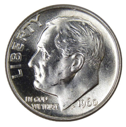 🔥1960 (P) Brilliant Uncirculated Roosevelt Dime 90% Silver BLAST WHITE  US Coin