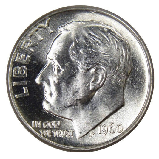 🔥1960 (P) Brilliant Uncirculated Roosevelt Dime 90% Silver BLAST WHITE  US Coin