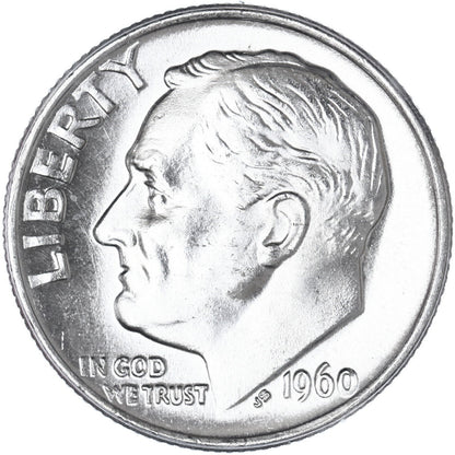🔥1960 (P) Brilliant Uncirculated Roosevelt Dime 90% Silver BLAST WHITE  US Coin