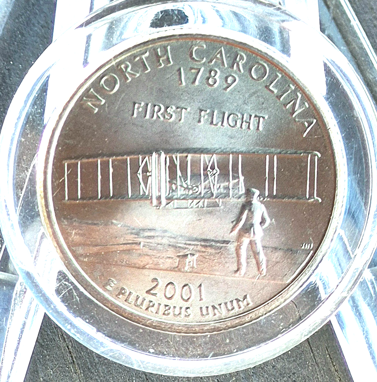 Dale Earnhardt Colorized 2001 North Carolina State Quarter NASCAR with Capsule
