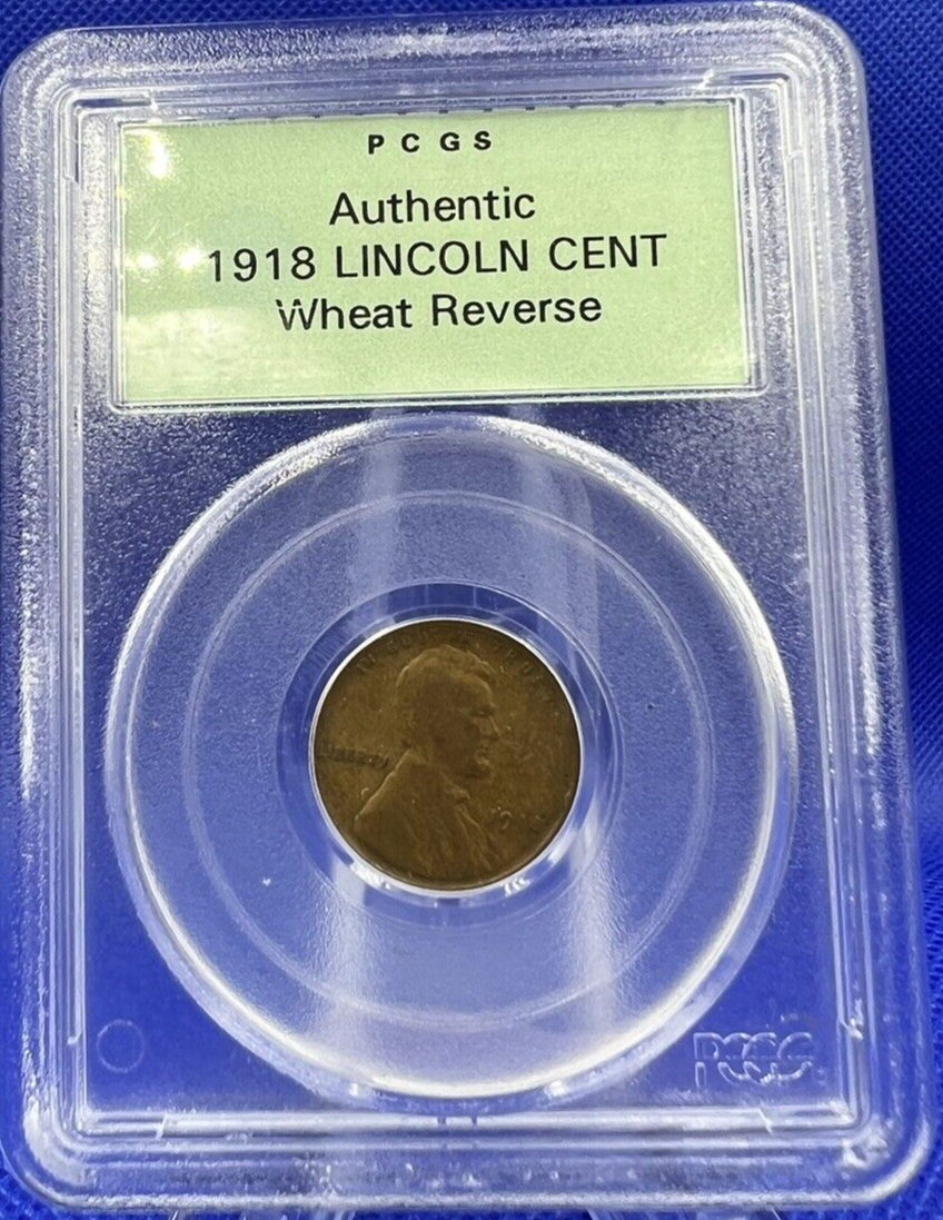 🏅 1918 Lincoln 1C Wheat Penny 🔥 PCGS  GRADED 🔥 - Crisp Details Authentic  ✅