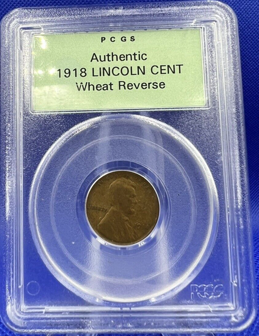 🏅 1918 Lincoln 1C Wheat Penny 🔥 PCGS  GRADED 🔥 - Crisp Details Authentic  ✅