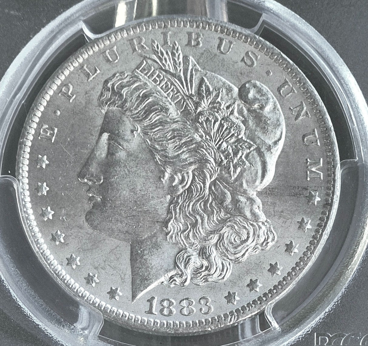 1883 O Morgan Silver Dollar PCGS Grade MS62 Spectacular Blast White Clean Cheeks