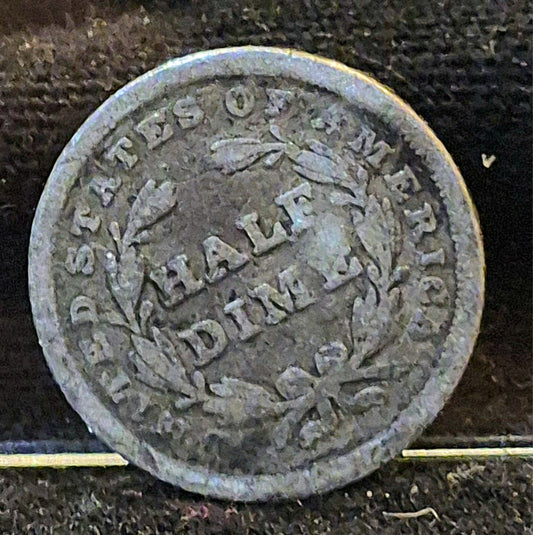 💰1839-P Seated Liberty Half Dime Rotated Error G-VG Features Type 3 90% Silver