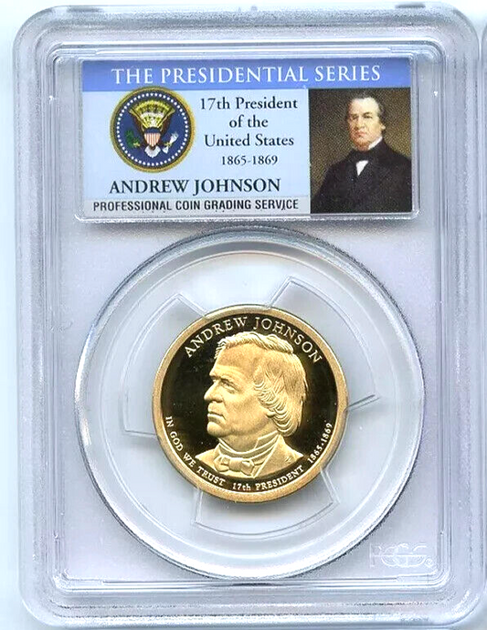 ✅ 2011-S $1 Andrew Johnson PCGS PR69 DCAM Presidential Dollar Coin Photo Label