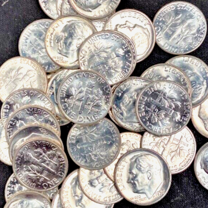 1957P Roosevelt Dime 90% SILVER Gem BU Brilliant Uncirculated Bright White Shiny
