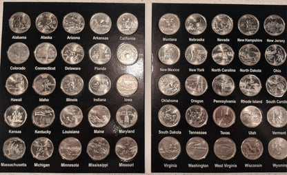 US STATE QUARTER SET P & D MINTS WITH ALBUMS, 1999 THRU 2008. 100 UNC QUARTERS