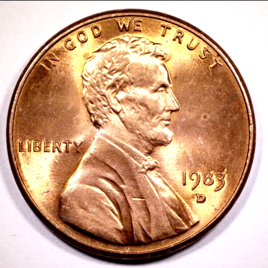 1983 D Lincoln Memorial BU Brilliant Uncirculated 1C From 🔥OBW Bank Roll🔥